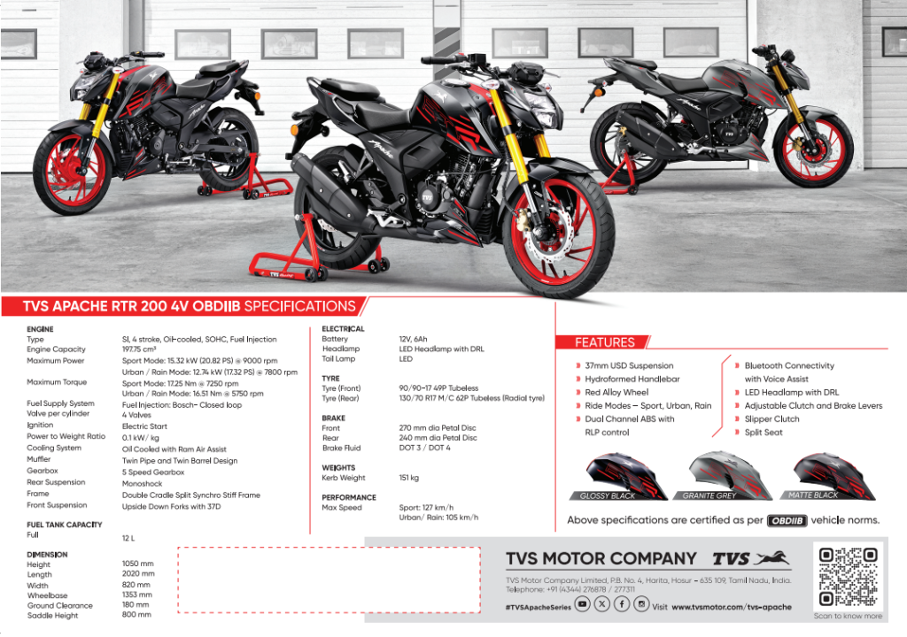 TVS APACHE RTR 200 4V ANNIVERSARY EDITION – Rajas TVS